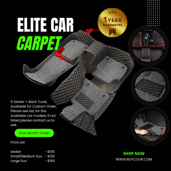 Buycour Elite Car Carpet  (1 YEAR GUARANTEE) test only
